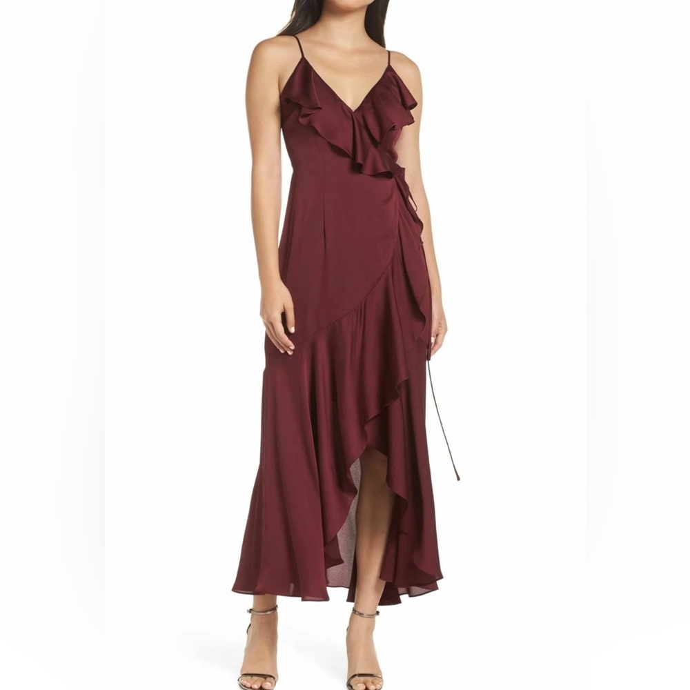 Express Asymmetrical Burgundy Dress
